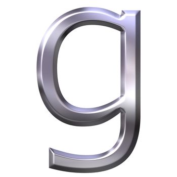 3d silver letter g isolated in white