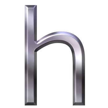 3d silver letter h isolated in white