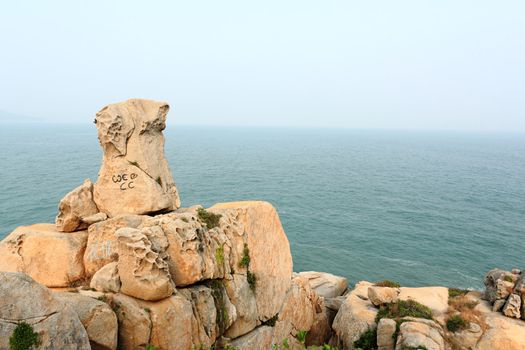 vase like rock in seaside