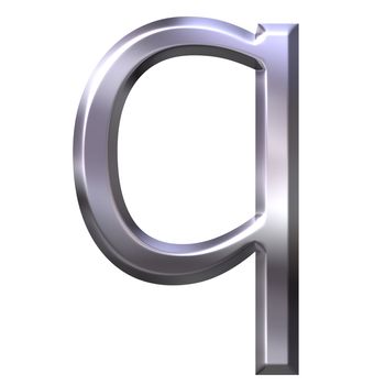3d silver letter q isolated in white