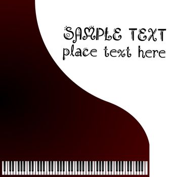 Music, greeting card with grand piano
