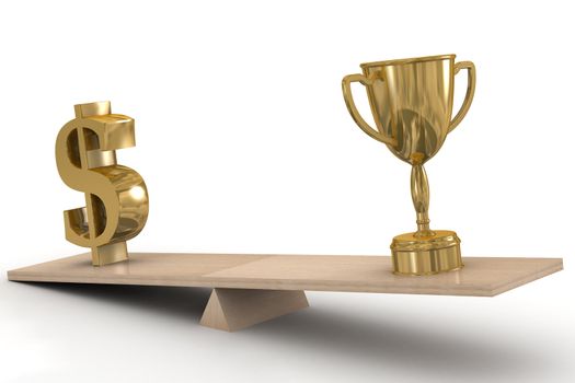 Sports and business. 3D image