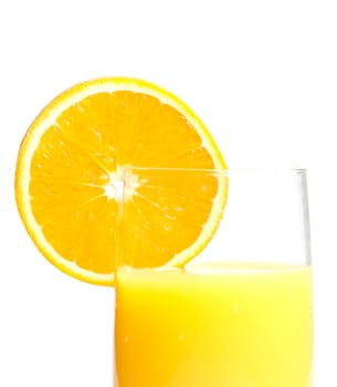 Delicious fresh orange juice isolated on white