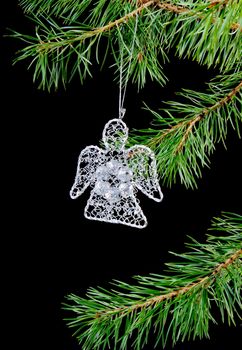 toy cristmas.angel.on dark background