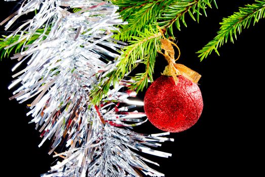 christmas tree decoration   on dark background 