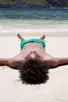 Sleeping on beach