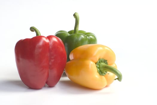 Fresh peppers isolated on a white background 