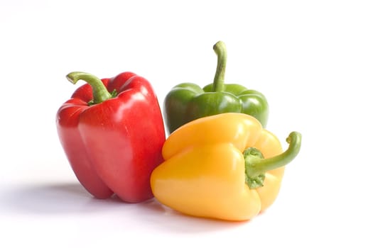 Fresh peppers isolated on a white background 