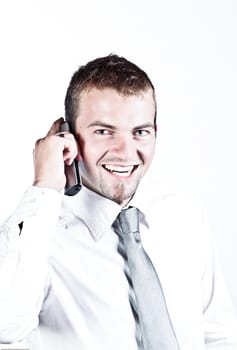 Photo Of An Enthusiastic Young Corporate Man On The Phone
