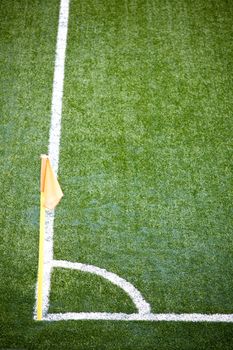 Photo Of A Soccer Stadium Corner With A Flag