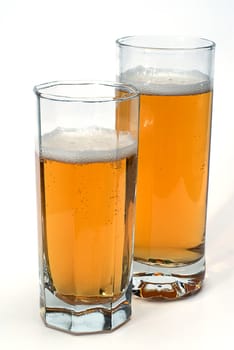 beer in glass isolated