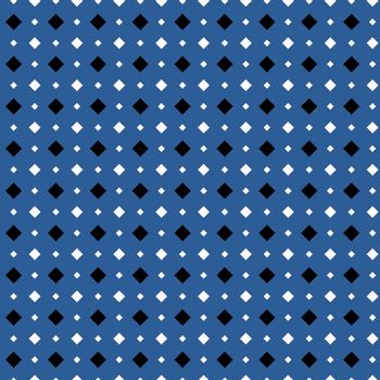 seamless texture with white and black checks on blue in folk style