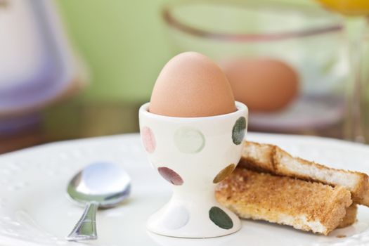 Soft boiled egg. Shallow DOF. 