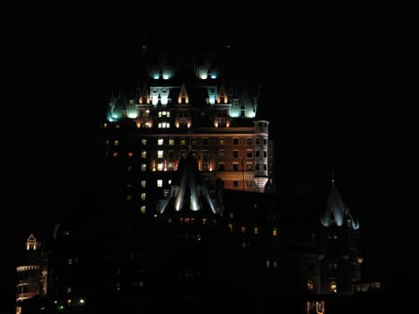 chateau frontenac, quebec, canada, at night