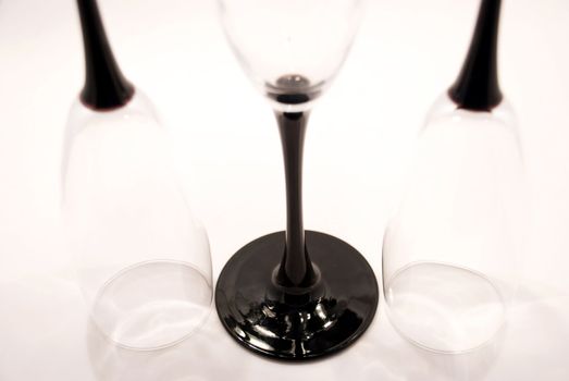 Three wine glasses on the table
