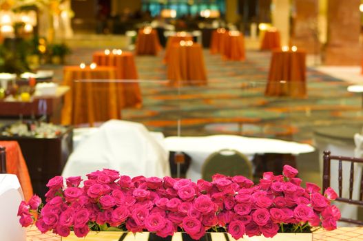 Table setting at a luxury wedding reception