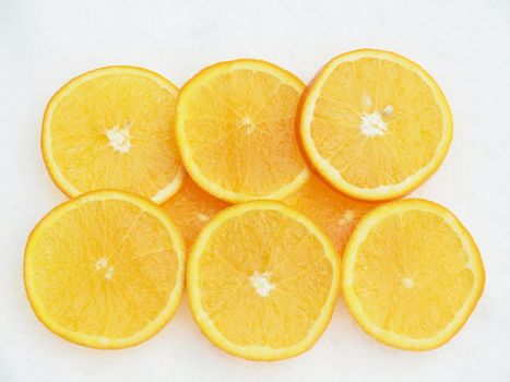 Orange on a snow       