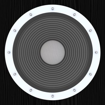 3D Illustration. Closeup of an Audio Speaker / Subwoofer.