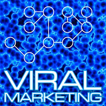 An illustration or diagram demonstrating viral marketing with 3D cells and a flow chart. This image tiles seamlessly as a pattern in any direction.