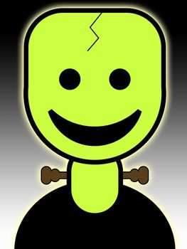 A cute and friendly cartoon Frankenstein for the Halloween holiday.