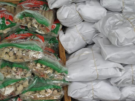 bagged food at a market