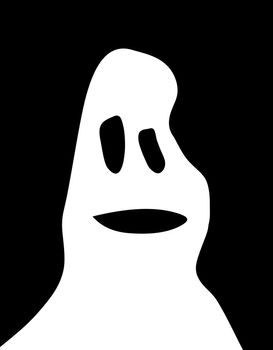 A simple cartoon ghost head for Halloween.