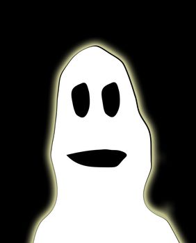 A simple cartoon ghost head for Halloween.