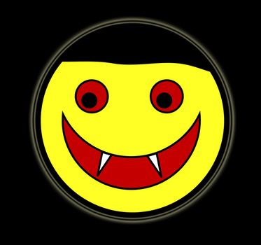 A happy cartoon Vampire face for Halloween.