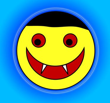 A happy cartoon Vampire face for Halloween.