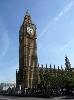 A view of the Houses of Parliament in London.