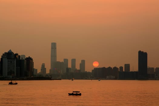city at evening, Hong Kong