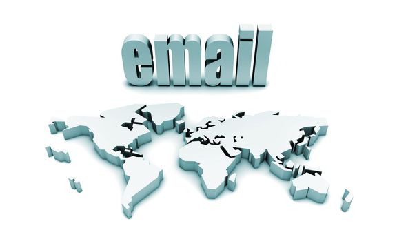 Email Corporate Concept in 3d Futuristic Art