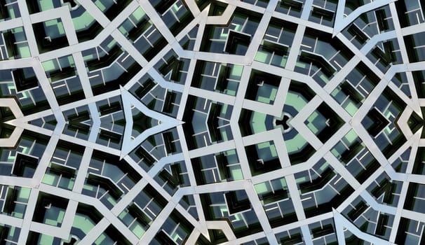 
A seamless abstract pattern background made from building windows.