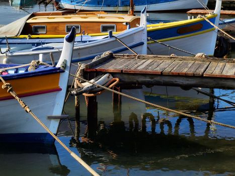 image of some fisher boats in a little provence harbor