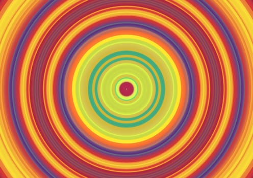 Abstract background containing orange, blue, yellow and green circles