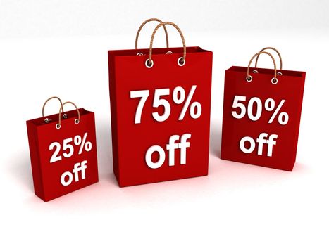 three dimensional shopping bags with rebate offers