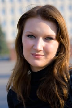 Portrait of the happy young girl