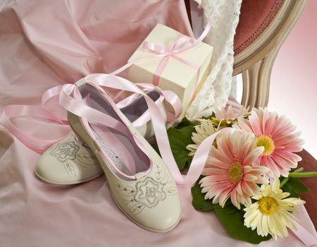 dress
 , Shoes, and wedding favors first communion