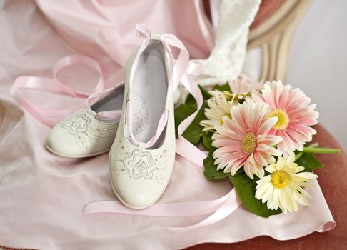 dress
 and shoes for the first communion