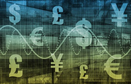 Business Finance Currencies as a Chart Background