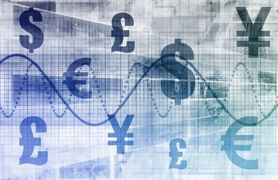 Business Finance Currencies as a Chart Background