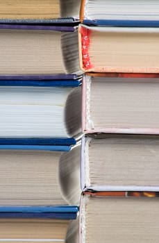 Pile of thick books, textbooks, literature, macro