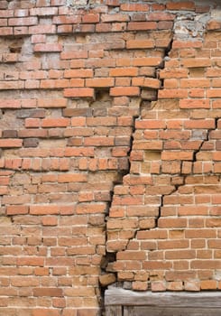 Old Brick Wall with cracks