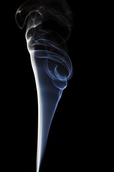blue abstract and fragile smoke on black background