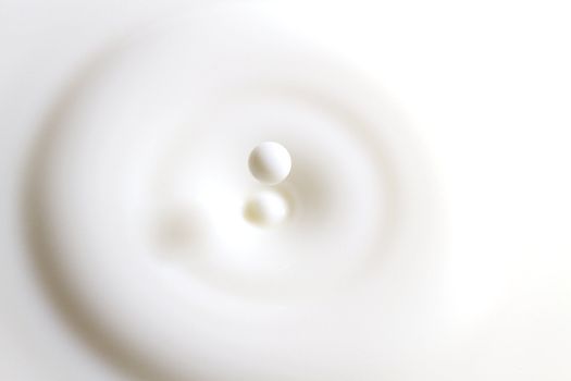a drop of milk falls into a plate of milk