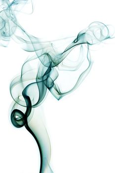 green fragile abstract smoke on white background