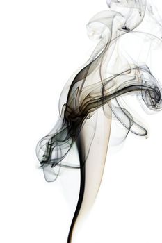 black fragile abstract smoke on white background