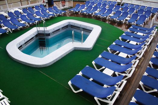 Cruise ship deck swimming pool.
