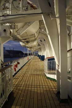 Cruise ship deck exterior.