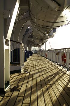 Cruise ship deck exterior.